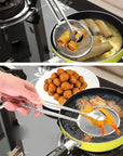 2-in-1 Stainless Steel Frying Strainer Tong
