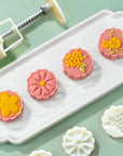 Round Flower Mooncake Mold(WITH 4 STAMP)