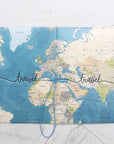 World Map Print Passport Case
