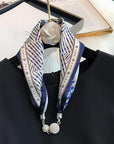 MAGNETIC BUTTON SILK SCARF