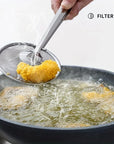 2-in-1 Stainless Steel Frying Strainer Tong