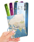 World Map Print Passport Case