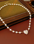 Magnetic Pearl Heart Necklace