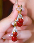 Red Pearl Earring, Elegant & Luxurious Ear Accessory