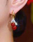 Red Pearl Earring, Elegant & Luxurious Ear Accessory