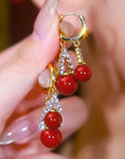 Red Pearl Earring, Elegant & Luxurious Ear Accessory