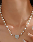 Magnetic Pearl Heart Necklace