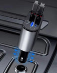 4 IN 1 Retractable Car Charger USB Type C And IOS Cable