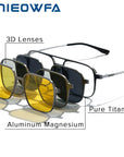 2 in 1 Polarized Magnetic Clips Optical Glasses ( Aluminum Body )
