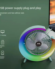 BreezeGlow 2-in-1 USB Rechargeable Fan & LED Desk Lamp