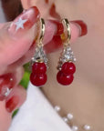 Red Pearl Earring, Elegant & Luxurious Ear Accessory