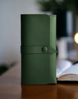 Green long Unisex leather wallet
