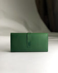 Green long Unisex leather wallet