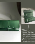Green long Unisex leather wallet