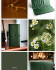 Green long Unisex leather wallet