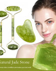 Facial Beauty - Pack Of Jade Face Roller & Gua Sha