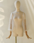 Pearl Embellished Long Bridal Cuffs (pair)