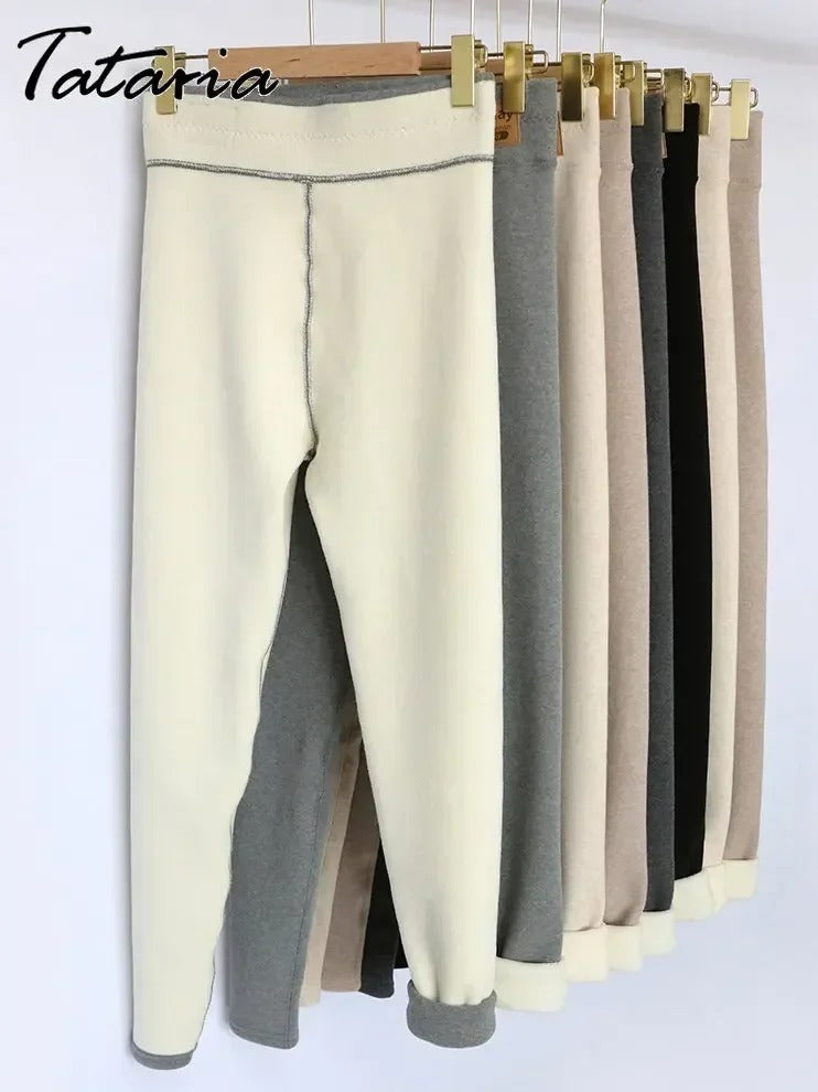 Winter Fashion Fleece Ankle Pants