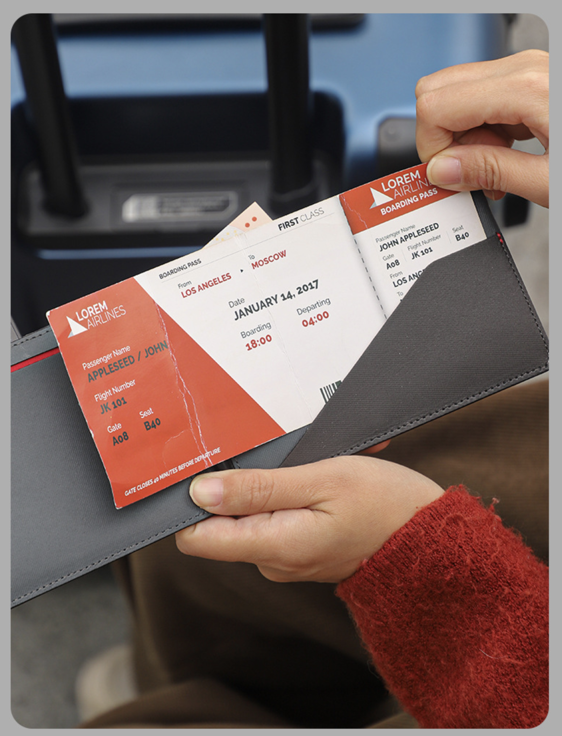 Passport Holder, Travel Ticket Storage Bag, Travel Card Holder