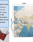 World Map Print Passport Case