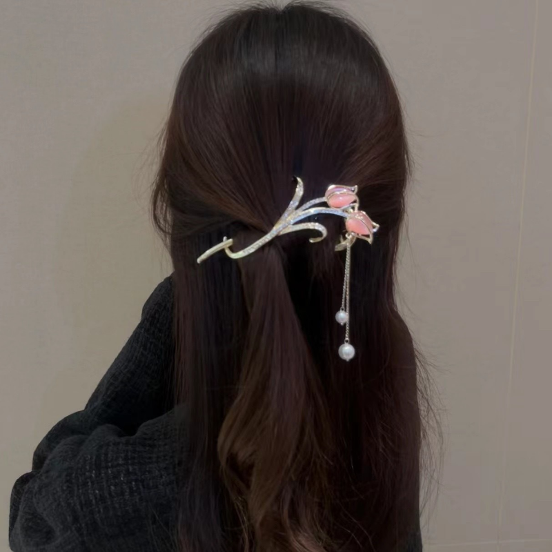 Luxury Tulip Flower Tassel Hairpin