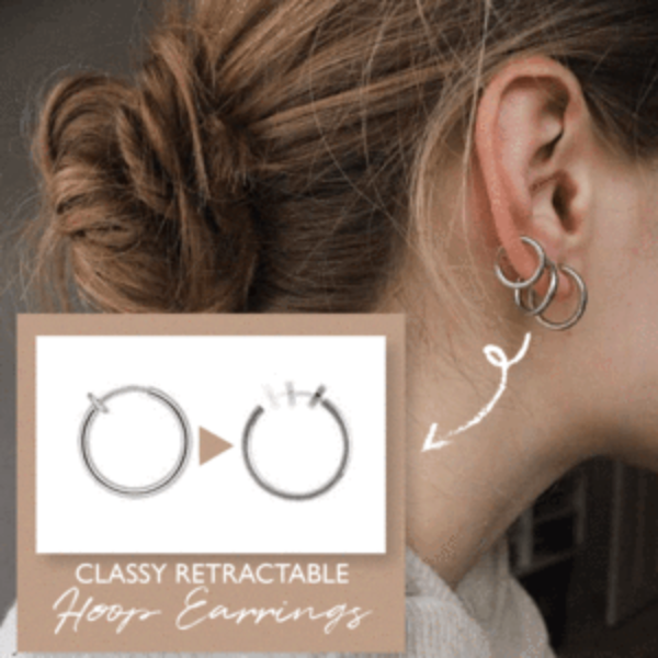 Retractable Hoop Nose/Lip/Earrings (PACK OF 4)