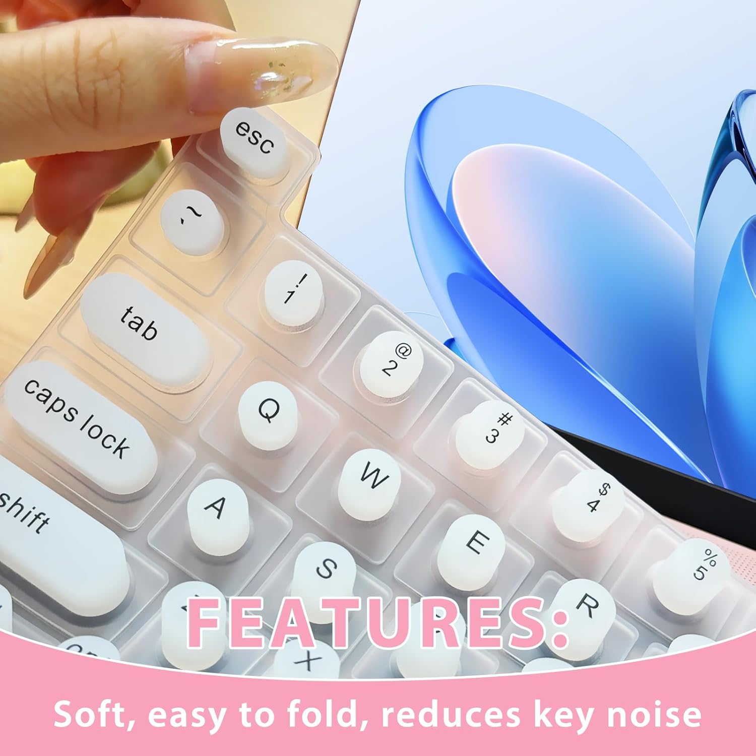 3D Keyboard Cover for Long Nails