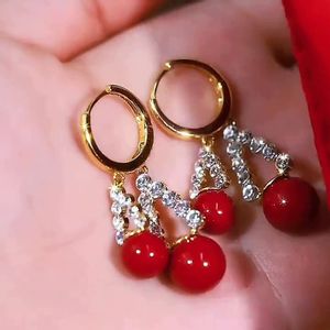 Red Pearl Earring, Elegant &amp; Luxurious Ear Accessory