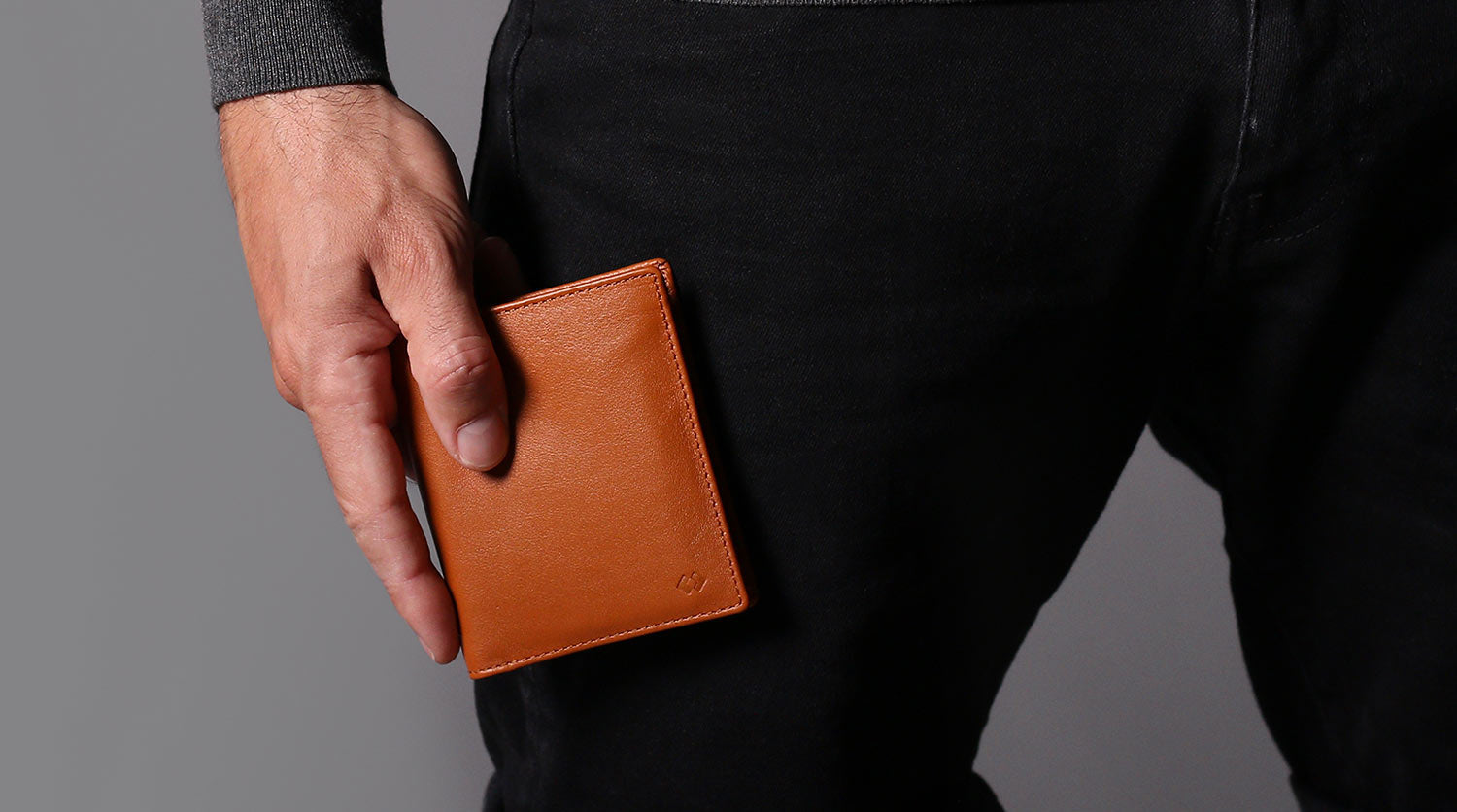 Leather Bifold Wallet with RFID Protection