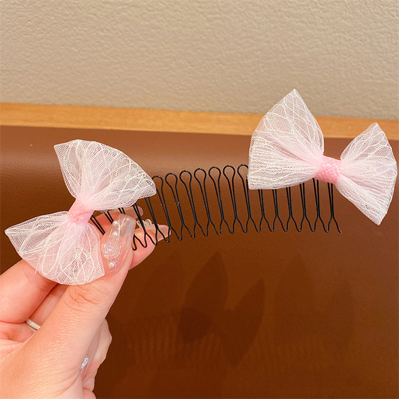 GIRLS FLOWER BOW HAIR COMB (PACK OF 3)