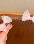 GIRLS FLOWER BOW HAIR COMB (PACK OF 3)