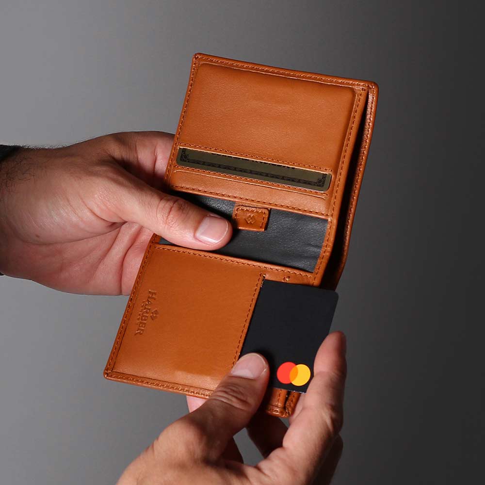 Leather Bifold Wallet with RFID Protection