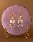Traditional Lantern Pearl Tassel Earrings
