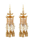 Traditional Lantern Pearl Tassel Earrings