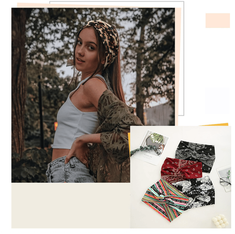 Boho Style &amp; Paisley Print Hair Band