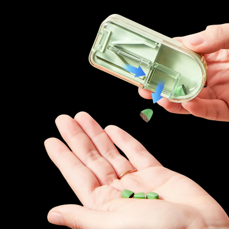 Mini Drug Tablet Medicine Dustproof Divider Organizer Crusher Pill Box ...