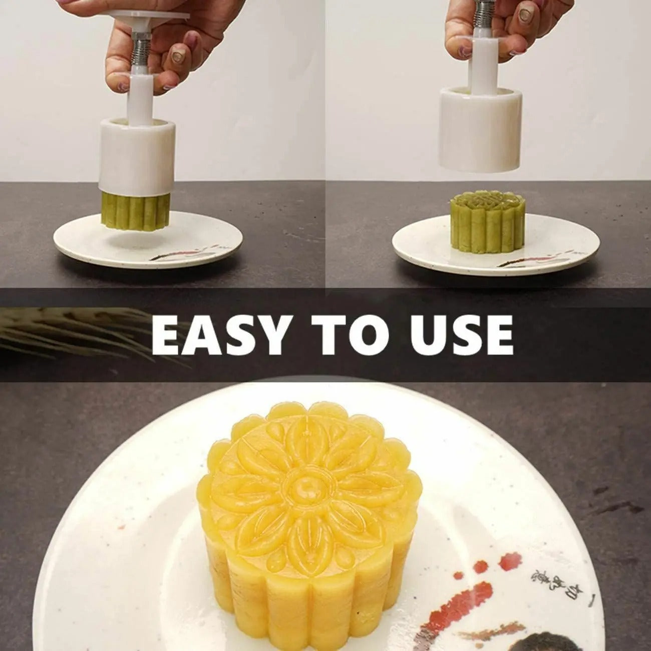Round Flower Mooncake Mold(WITH 4 STAMP)