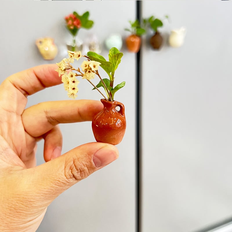 🌸Cute Plant Ceramic Vase Fridge Magnets