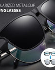 New Polarized Clip-on Flip Up Sunglasses