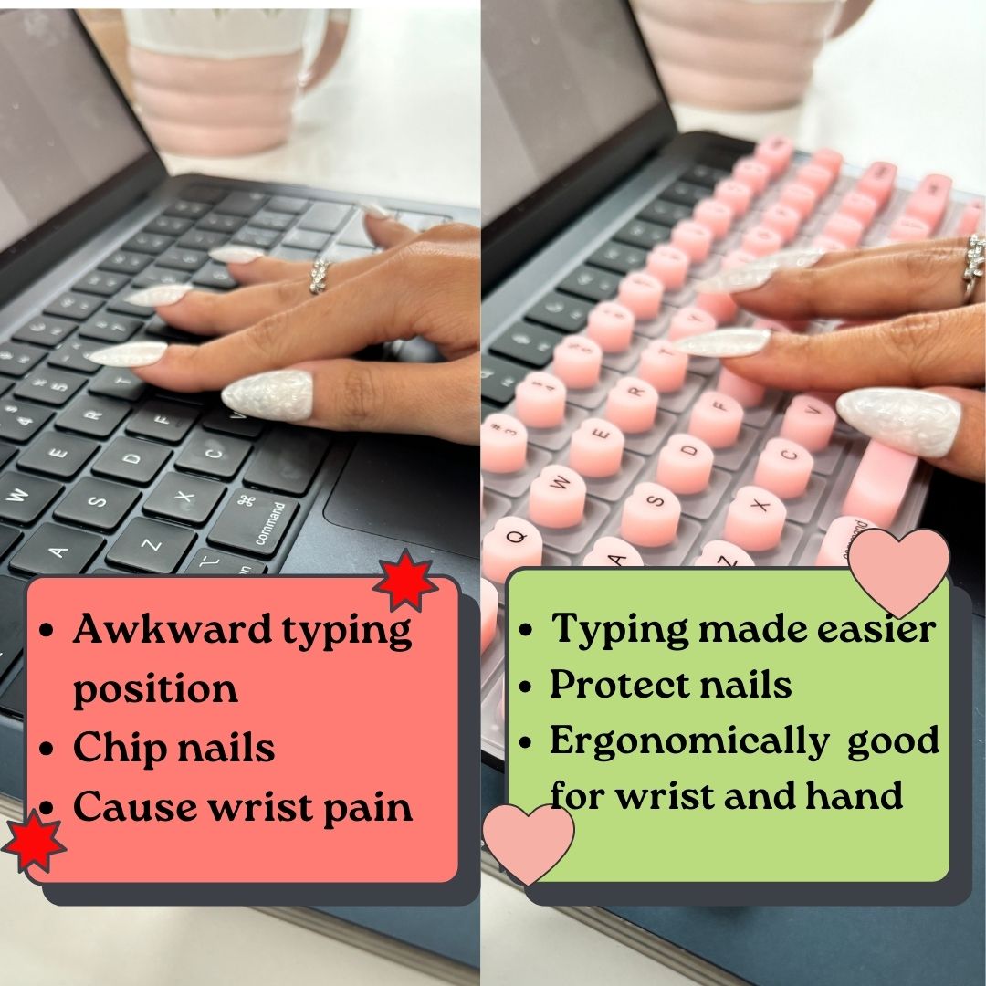 3D Keyboard Cover for Long Nails